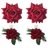 62KD Dekorative Rosenblumen-Raffhalter-Clips für Wohnzimmer Schlafzimmer 4er-Set