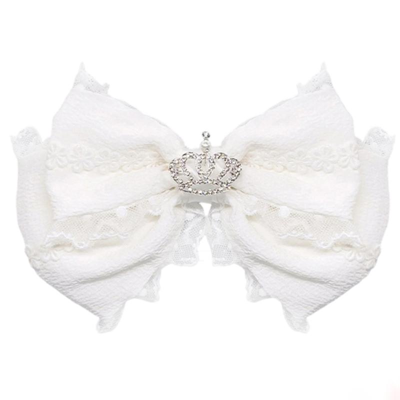 Elegant Ribbon Hair Clip Headpiece With Lace Ruffle Trim Design For Women And Girl Anime Event Gathering Hair Ornament