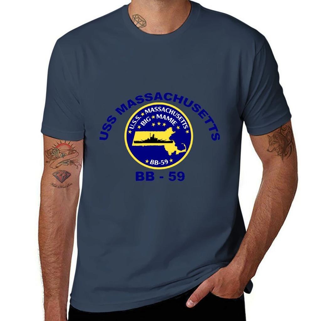 Uss Massachusetts (Bb59) Crest Tshirt High Quality Durable Tshirt