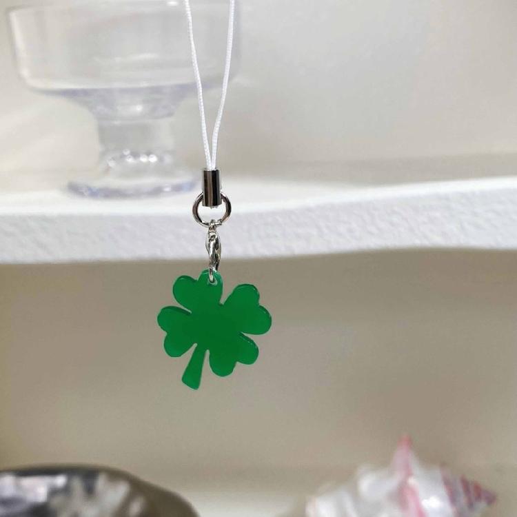 2er-Pack Stilvolles Handy-Lanyard Mode Schlüsselanhänger Anhänger Vierblatt Handykette Pflanze Handy-Anhänger für Einzigartiges Stil-Statement