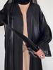 Seiden-Satin-Abaya: Sonnenschutz-Robe & Strickjacke