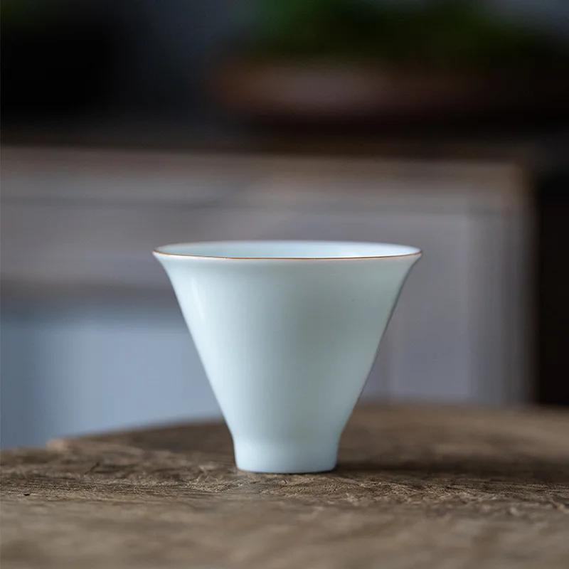 Thin Tire Kung Fu Tea Cup Ceramic Whiteware Single Cup Ceramic Teacup Master Cup Tea Set Small Tea Bowl Ceramic Teacups