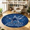 Round Rug Custom NameDallas Cowboys Pattern Non Slip Carpet Home Floor Decor