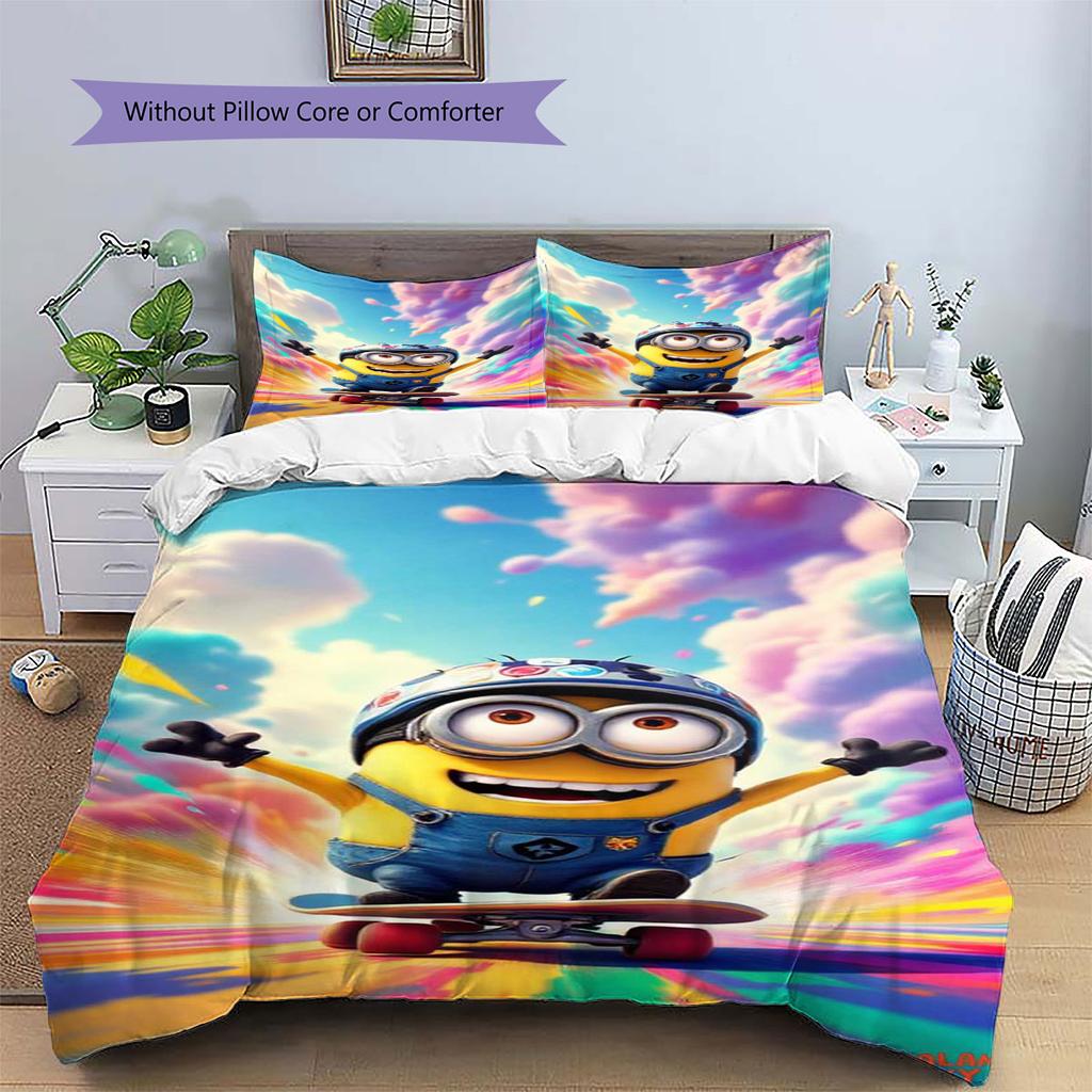 Jorge The Minion's Adorable Greeting: A Comfortable and Cozy Bedding Set—the Perfect Choice To Decorate Your Bedroom.