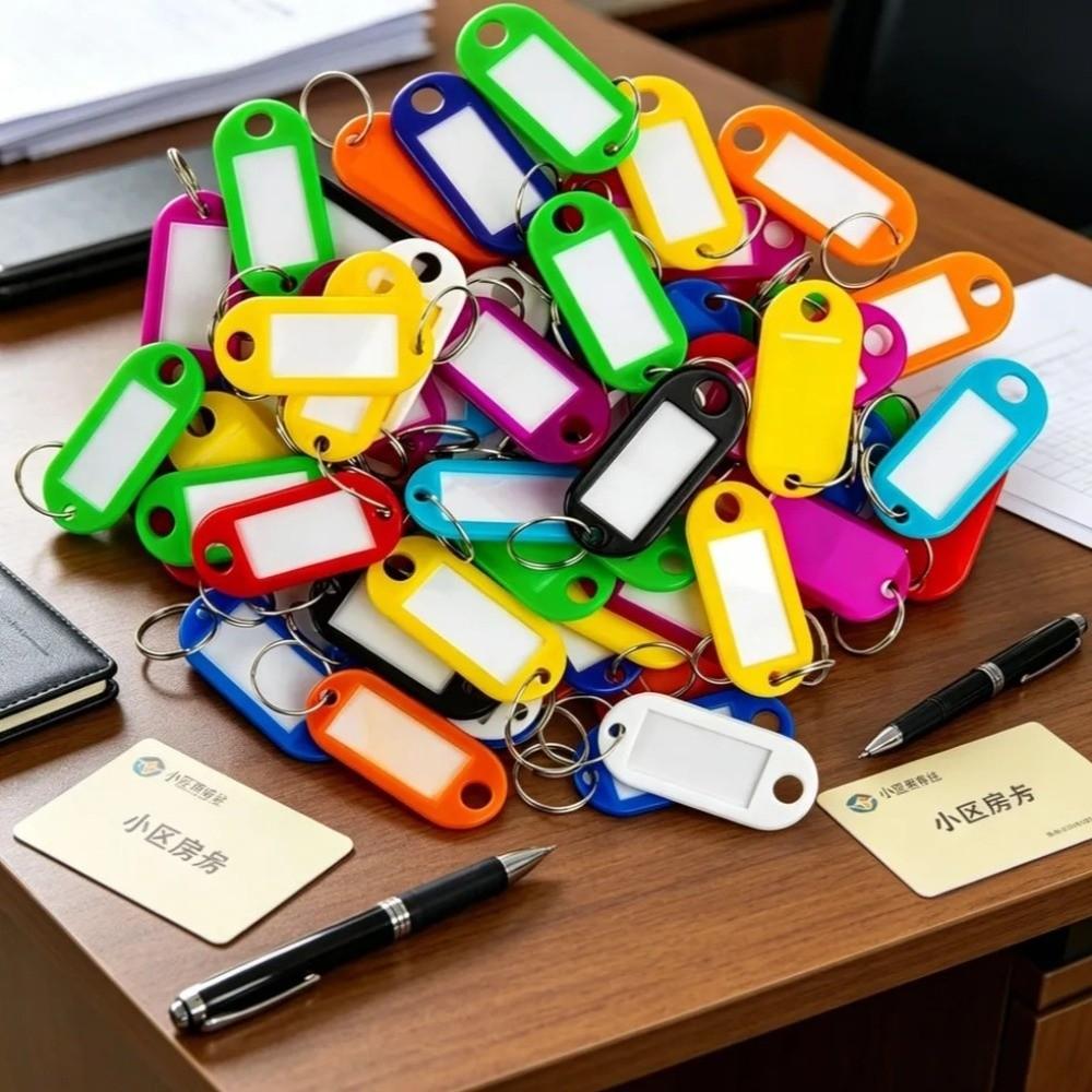 50pcs Card Label Plastic Key Tags Colorful Luggage ID Tags Baggage Luggage Tags Hotel Number