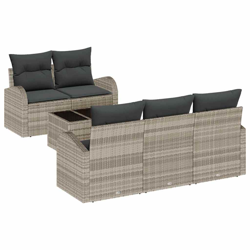 Garden Sofa Set Light Grey 55 X 55 X 37 Cm Poly Rattan