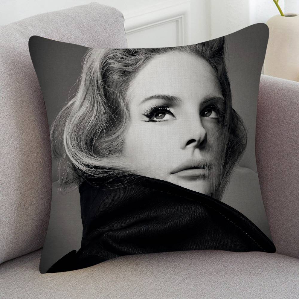 Singer Lana Del Rey Cute Cartoon Twodimensional Pillowcase Bedroom Sofa Cushion Cover Nap Pillow Cover