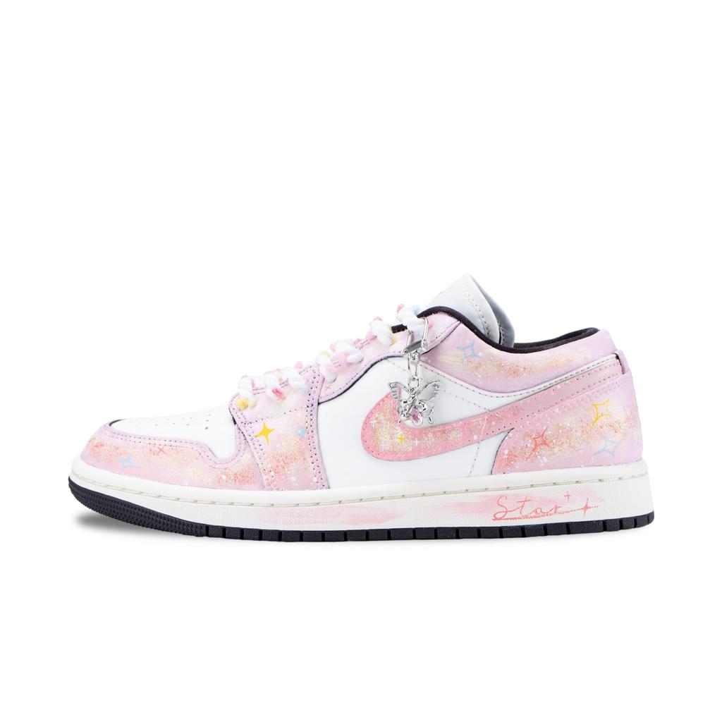 Jordan Air Jordan 1 Pink Heart Butterfly Dream Cushioning, Wear Resistant Vintage Basketball Shoes Women's Elf Pink DC0774-200(Team626-)
