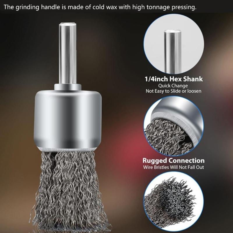High Density Wire Brush Kit for Most Drills Efficient Metal Rusts & Dirt Removal Easy Handling In DIYer Maintenance Task