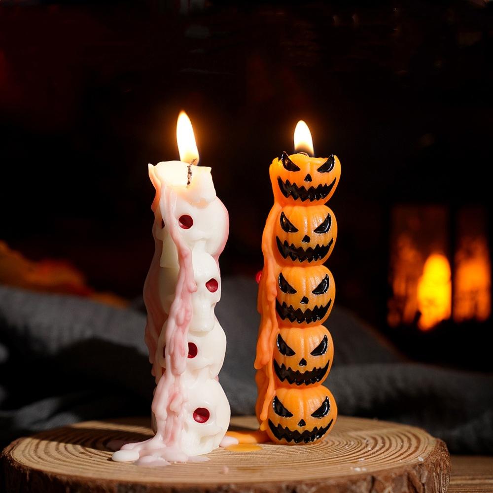 Halloween Aromatherapy Candles Spooky Skull Bone Fingers Pumpkin Candle 3D Flame Candles Festival Home Decoration Gifts