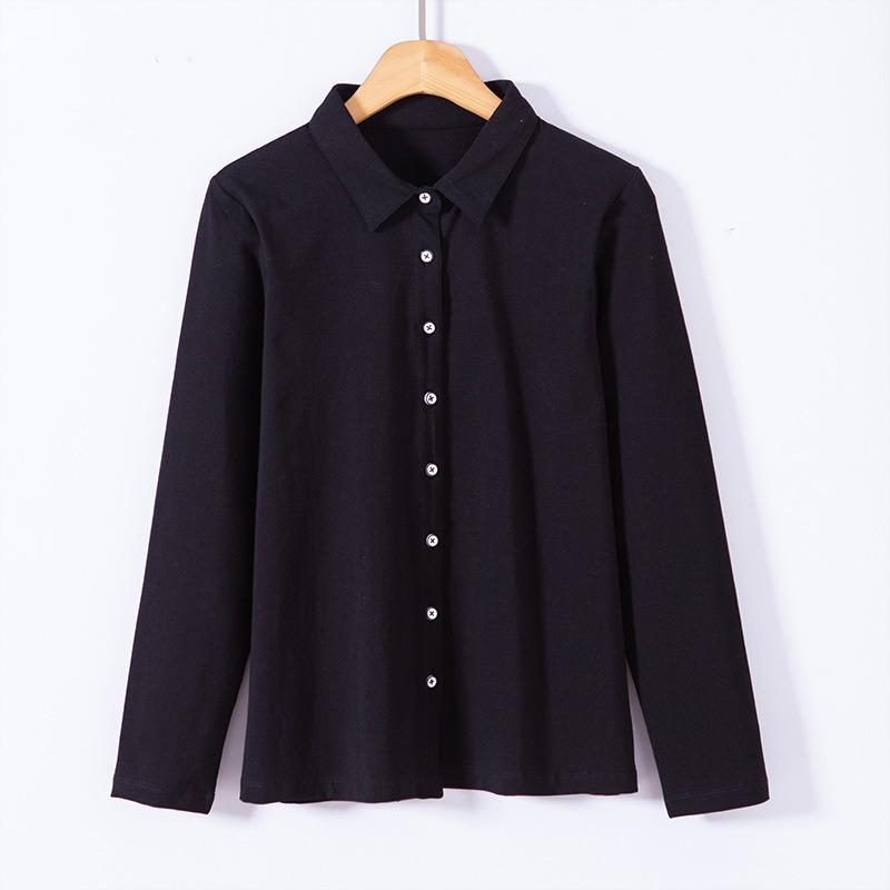 Damen T-Shirts Frühling Langarmshirts Damen Baumwolloberteile Mode Trendy Bottoming Shirts