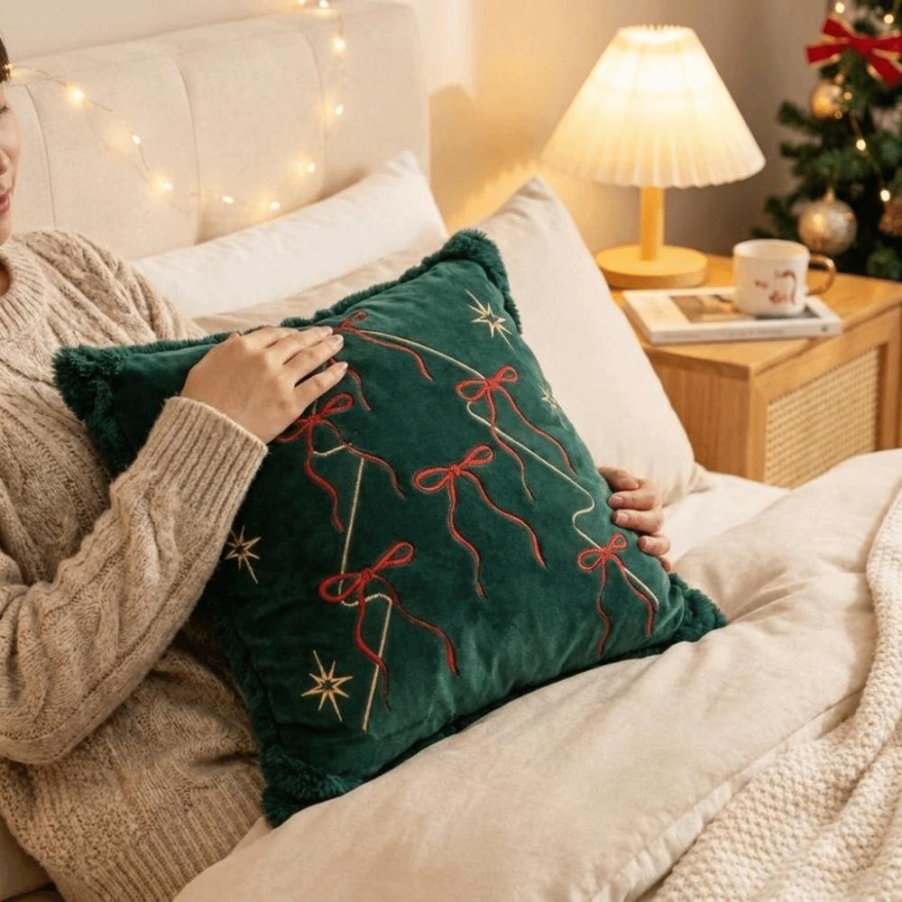 Soft Christmas Pillow Cover Square Holiday Cushion Cover Throw Cushion Cover  Christmas Decor