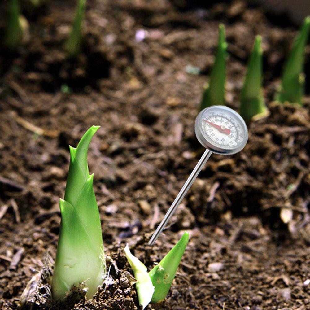 0-100 Degrees Stainless Steel Soil Thermometer Stem Read Dial Display Celsius Range For Ground Compost Garden Supplies