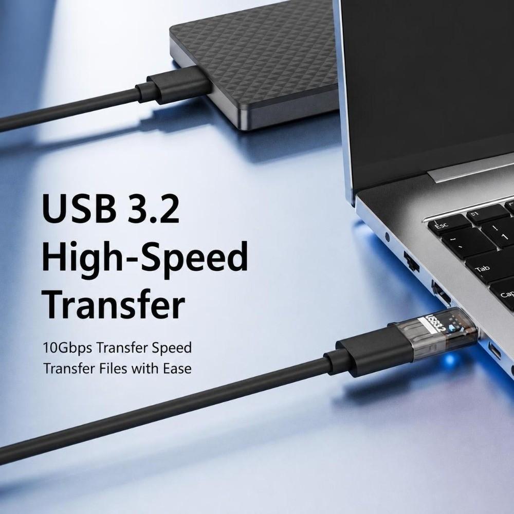 60W USB Extension Adapter Transparent USB Adapter USB Male To Female Adapter Vehicle Connection