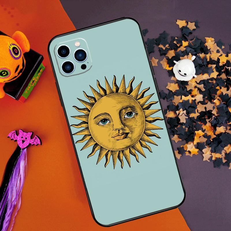Sun Moon Art Bumper Case For iPhone 15 16 14 Pro Max 11 12 13 Pro Max Mini XR 16e 16 15 Plus Phone Cover