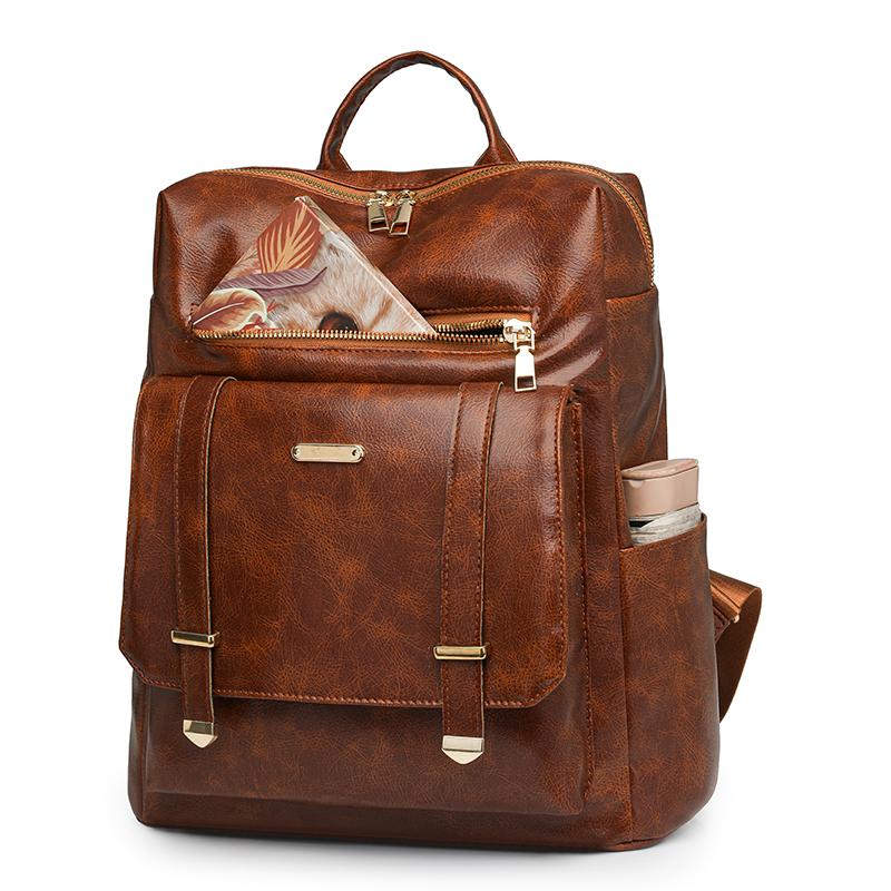 PU Rucksack Retro Großer Fassungsvermögen Rucksack Damen Reisetasche