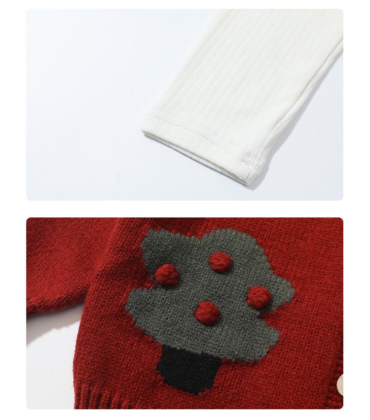 2025 Girls' Fashionable Cartoon Cardigan Sweater, Korean Style, Lace Trim for Spring and Autumn.