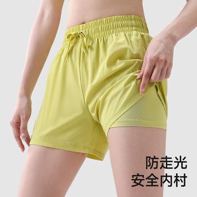 Sportshorts anti-licht Training Laufshorts Damen Fitness Yoga locker atmungsaktives Netz Fitnesshose