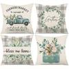 Rustic Greenery & Floral Farmhouse Pillow CoversLiving Room Sofa Cushion Cover, Soft and Comfortable, Bedroom Room Decoration