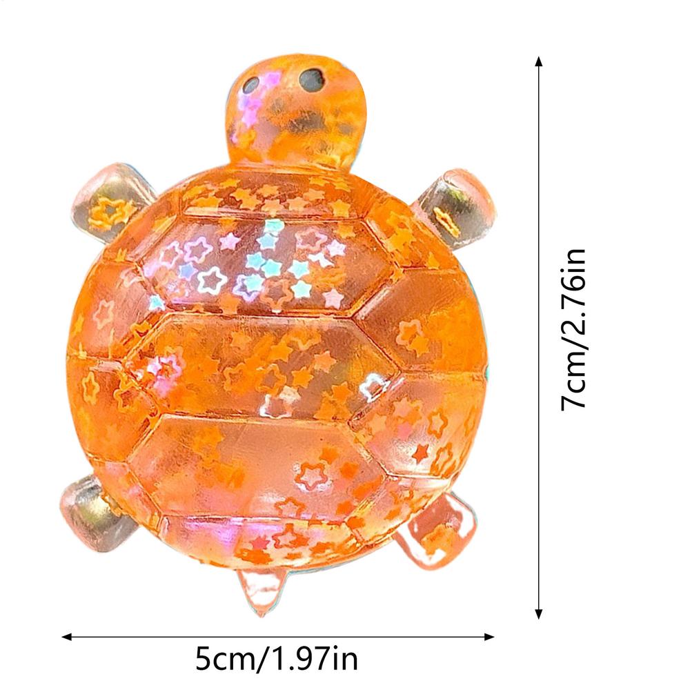 Игрушка-пищалка  Черепашка с блестками  Антистресс Сенсорные Фиджеты Игрушка Снимающая стресс Мячик-пищалка Привлекательный дизайн Игрушка-пищалка оранжевый