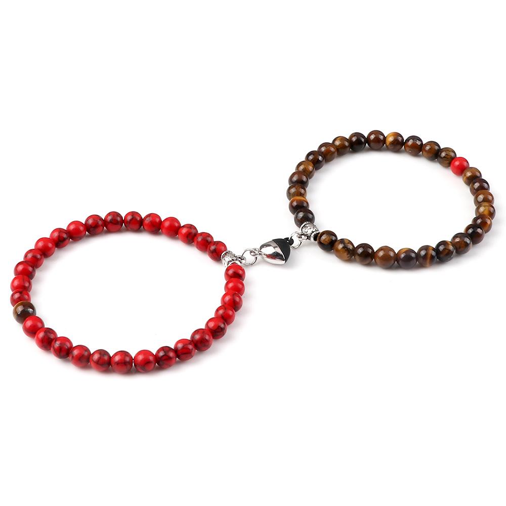Heart-Shaped Magnetic Couple Bracelet - Best Friend or Sister Gift for Boyfriend - Japanese Korean Student Wristband In Stock