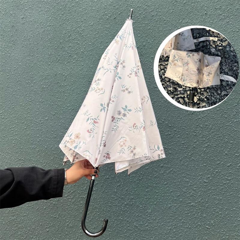 OIMG Vintage Floral Semi-Automatic Folding Umbrella