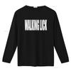 Cool Gothic Streetwear Walking Luck Bold Black White Letter Print Casual T Shirt Vintage Washed Homme Fashion Stylish
