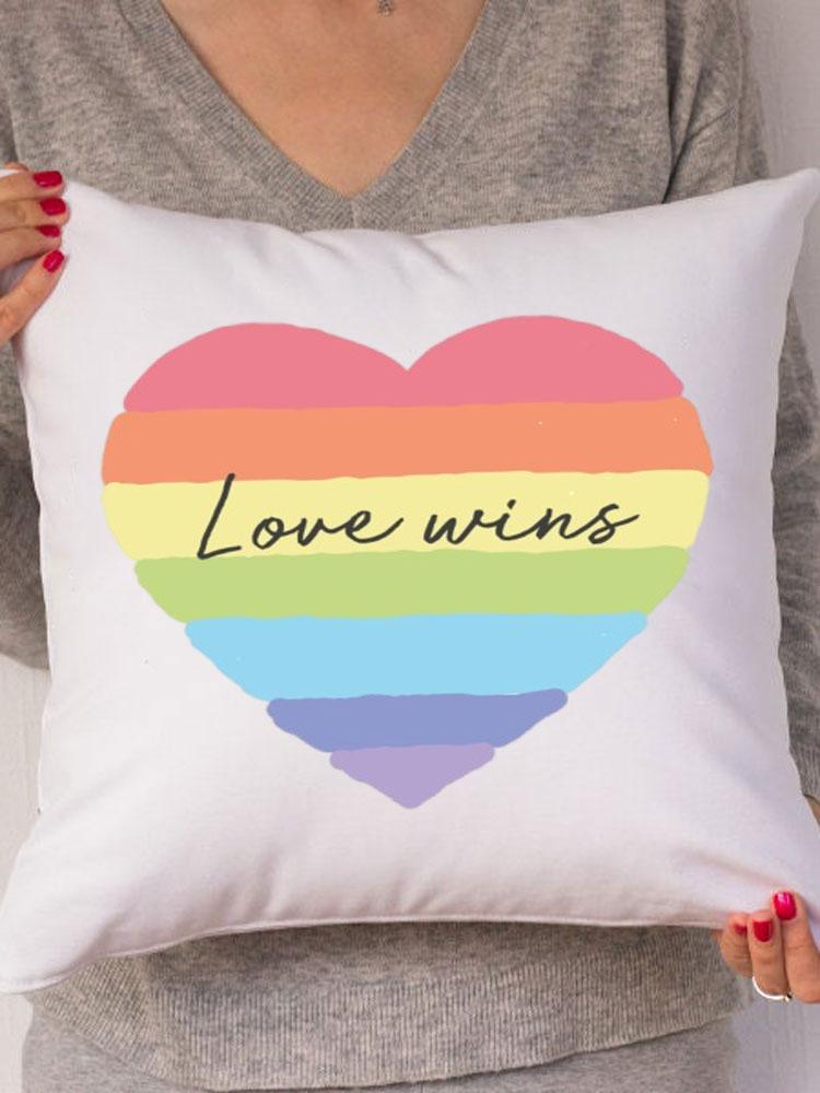 Rainbow Love Wins Pillow Cover for New Couple Bedroom Home Decor Love Pillowcase Tic Tac Toe Love Wedding Gift Pillows 45*45CM