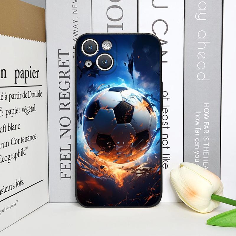 Creative Lightning Football Printed Phone Case for iPhone 17 16 12 11 14 13 15 Pro Max Mini XS MAX XR 7 8 14Plus TPU Soft Cover