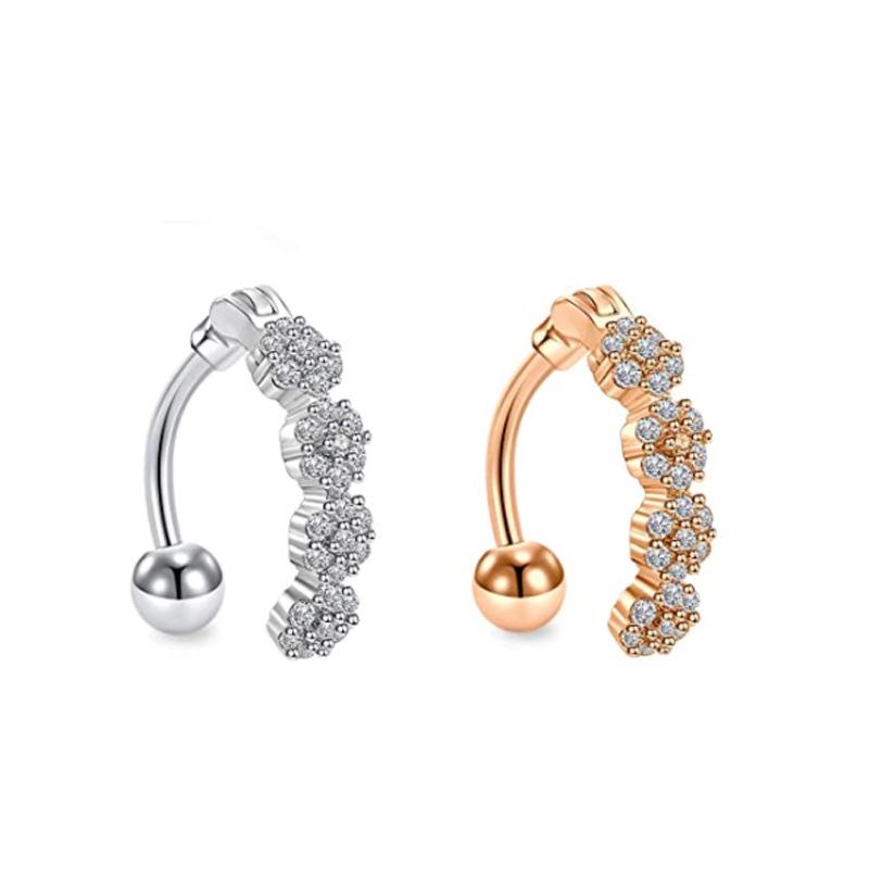 European & American Zircon Copper Belly Button Ring – Sexy Piercing Jewelry