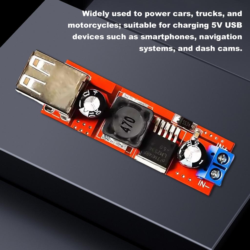 Double USB Step Down Power Supply Converter Board Module DC 9V-36V To 5V 3A Power Buck Converter for Mobile Phone Car Motorcycle