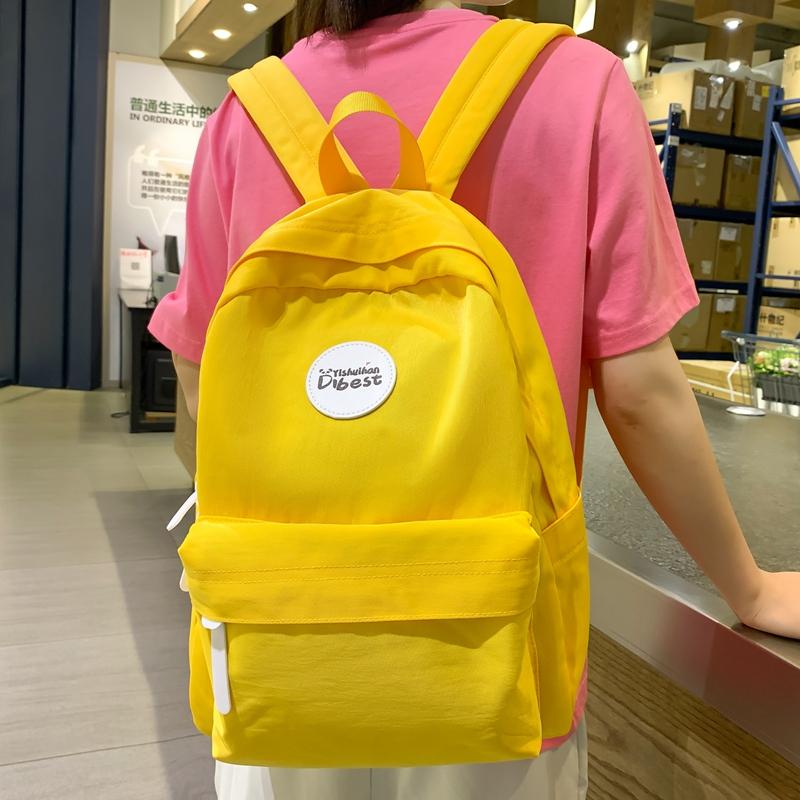 Women's Schoolbag Lightweight Backpack College Style High School Student Solid Color Backpack