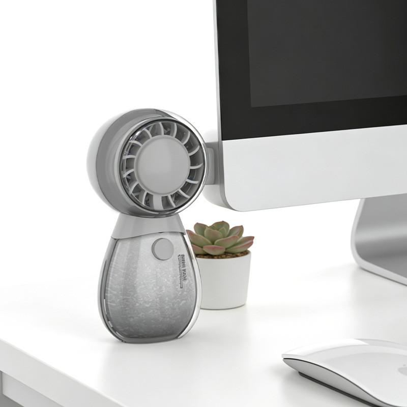 Meilisoon Portable Usb Fan With Rechargeable Battery For Personal Use And Travel GrayMinimal