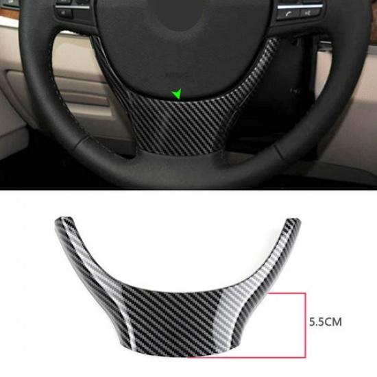 Carbon Fiber Style Steering Wheel Cover Trim For BMW 5 7 Series F10 F11 F01 F02