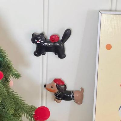 Magnet na ledničku pro 3D jezevčíka Cartoon Pes Kočka Magnet na ledničku Domácí kancelář Kuchyň Skříňka Kotě Štěně Magnet na dekorace zvířátka