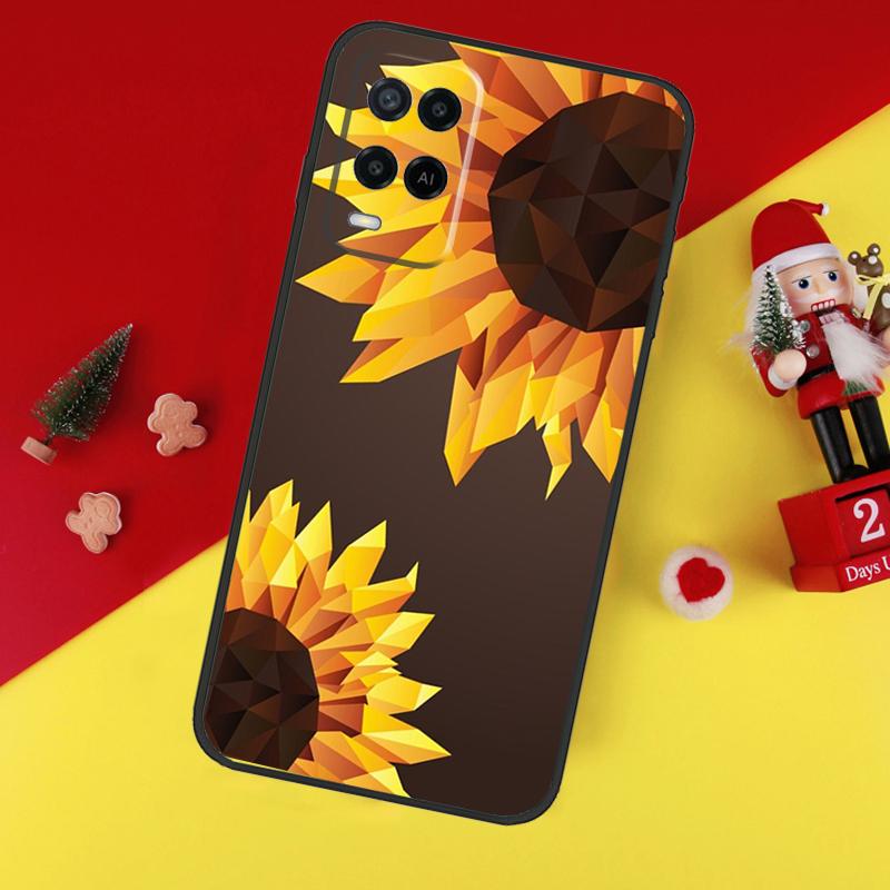 Sunflower Case For Oppo A94 A74 A54 A60 A40 A80 A16 A76 A96 A98 A58 A78 A18 A38 A57 A17 A15 A5 A6 Pro