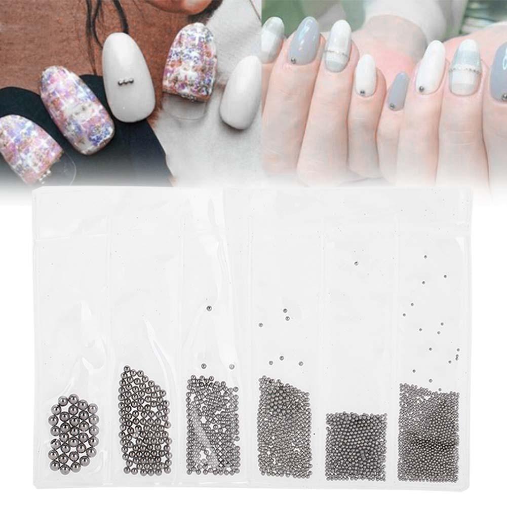 4 Colors Nail Art Decorations 0.5mm 3.0mm Steel Ball Manicure Accessories Black