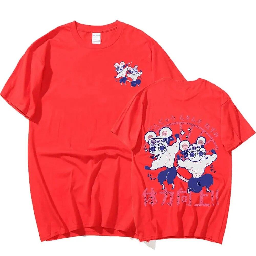 Summer Unisex Women Tshirts Anime Demon Slayer Uzui Tengen Mice Muki Print T-shirt Casual Short Sleeve T Shirts Punk Gothic Tops