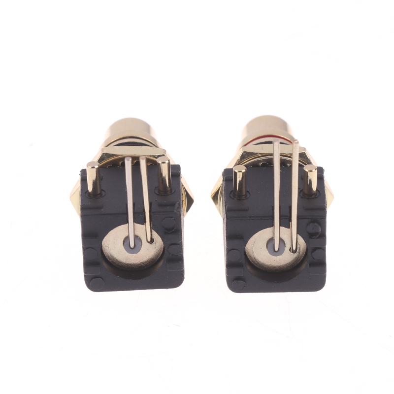 2/4Pcs Rca Female Socket Elbow Pin Pcb Panel Mount Adapter Right Angle Copper Gold Plated Decoder Digital Coaxial Connector