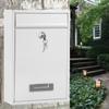 Large Capacity Locking Mailbox, Wall Mount Outdoor Metal Mail Box with 2 Keys, Waterproof Secure Postbox for Home Gate