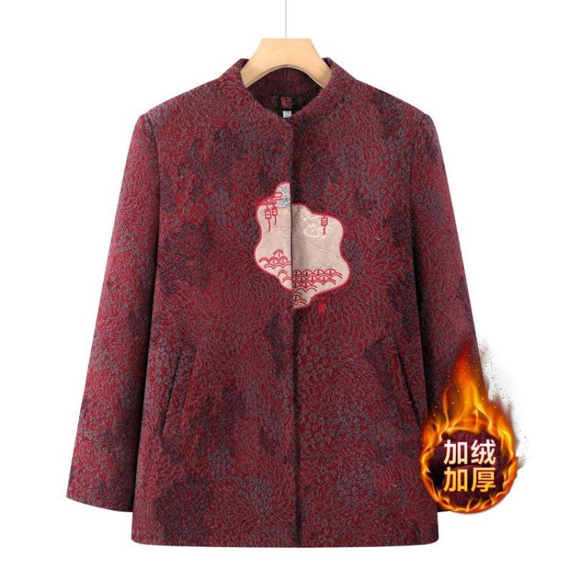 Winter clothing women's year 0 clothing old lady clothing clothing autumn and winter velvet thick new coat