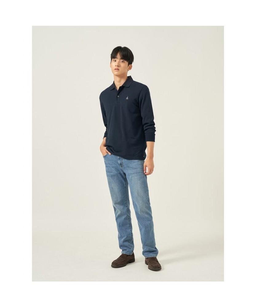 Binpolmen [Essential] Unisex Supima Cotton Pique T-Shirt Navy