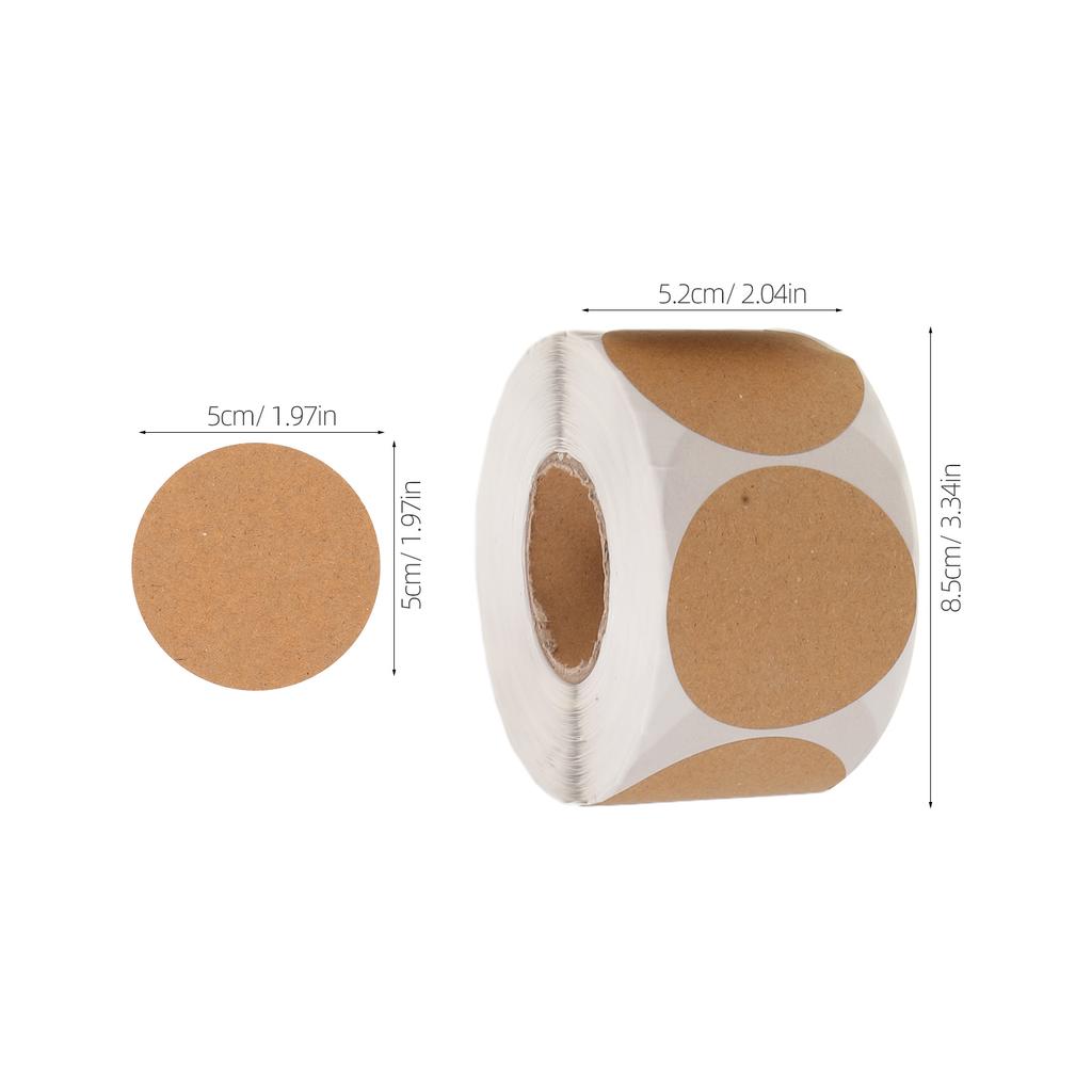 3pcs 3.34 Inch Round Kraft Self-Adhesive Sealing Stickers For Packaging Box Bag Jar Canning Food Retail Blank Label Rolls Sticky