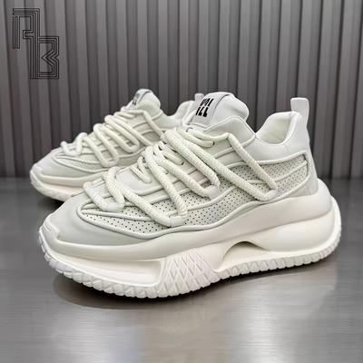 Einfarbige Freizeitschuhe, Vielseitige und Trendige Schmutzabweisende Weiße Schuhe, Modische und Schlichte Dad-Schuhe für Herren