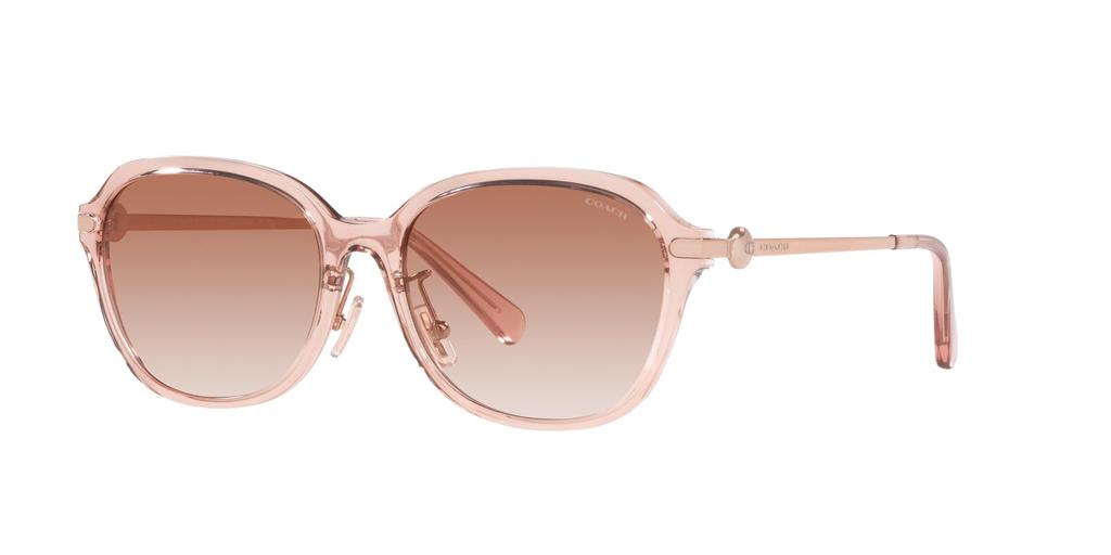 Coach HC8332D Transparent Pink Size 56 Women's Sunglasses,