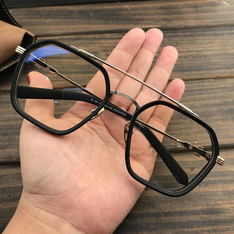 Double Beam Square Myopia Glasses Anti Blue Light Eyewear Oversized Men Women Matte Frame Prescription Eyewear Diopter -1.0 To -6.0