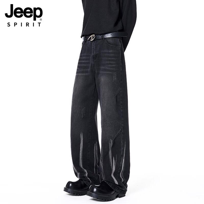 JEEP SPIRIT Men s Loose Straight-Leg Jeans 5XL