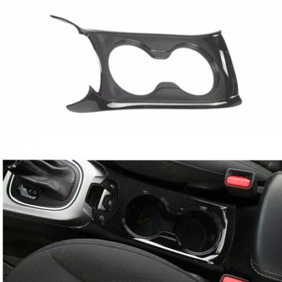 

Carbon Fiber Water Cup Holder Panel Cover Trim Frame For Jeep Compass 2017-