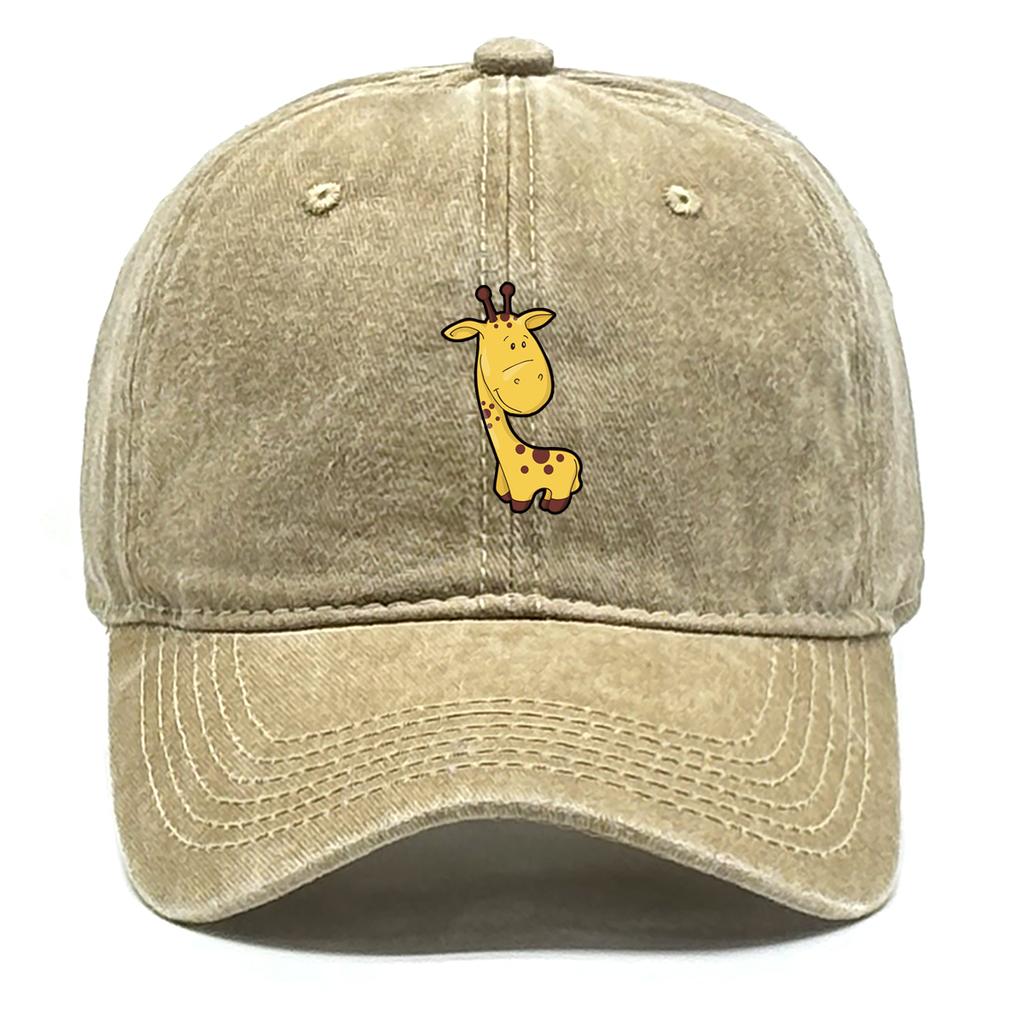 Cute Giraffe Printed Baseball Cap Adjustable Slouchy Baseball Hat Lightweight Vintage Sun Hat For Outdoor Golf Travelling Gifts