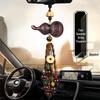 Peach Wood Gourd Car Pendant - Rearview Mirror Hanging Ornament for Safe Travel.